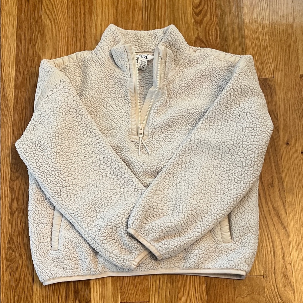 Athleta Kids Cream Sherpa Hoodie
